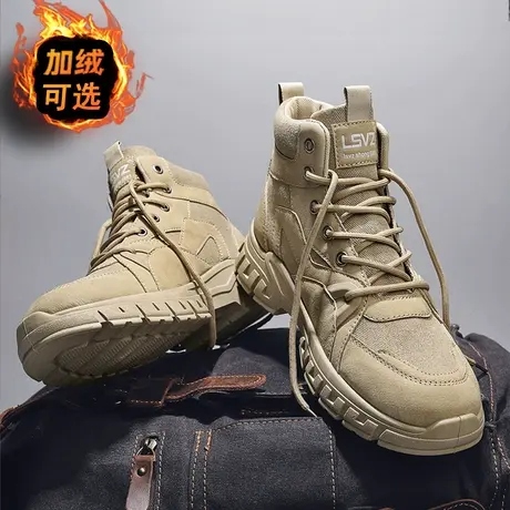 马丁靴男款英伦风高帮工装靴潮男士棉鞋作战训靴冬季加绒保暖男鞋商品大图