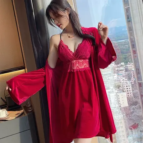 金丝绒秋季情趣内衣性感免脱2023新款套装睡衣诱惑制服性激情冬天商品大图