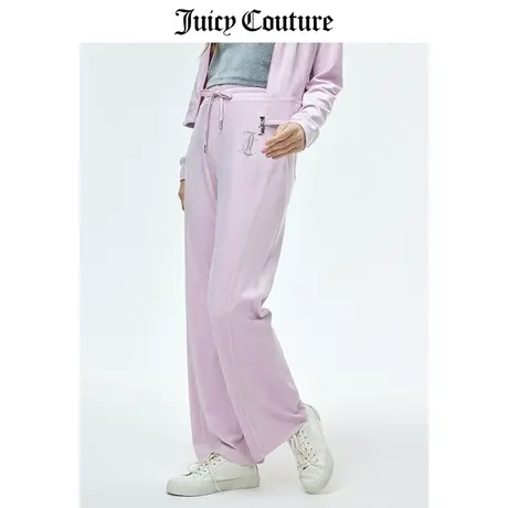 Juicy Couture橘滋休闲裤女冬季新款美式直筒宽松阔腿天鹅绒长裤商品大图