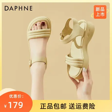 达芙妮凉鞋女2023年新款夏季外穿一字带厚底防滑拖鞋时尚百搭凉拖图片