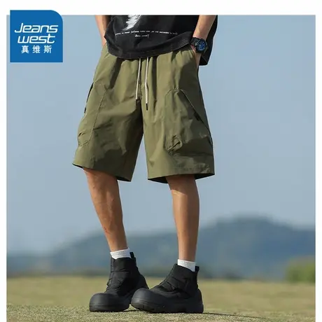 LR真维斯2025夏季新款时髦男士休闲工装裤子户外运动男款短裤潮图片