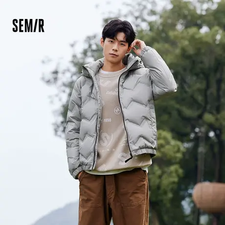 Semir/森马森马超级植物系列羽绒服男冬季轻薄短款连帽外套时尚潮商品大图