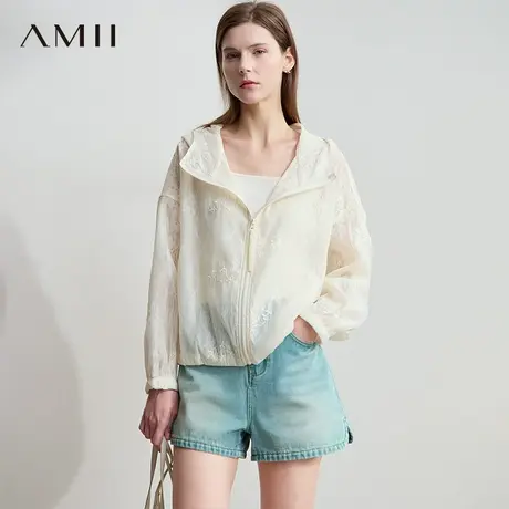 AMII【轻薄遮阳衫】25秋夏韩版简约休闲慵懒轻薄遮阳衫外套女秋夏图片