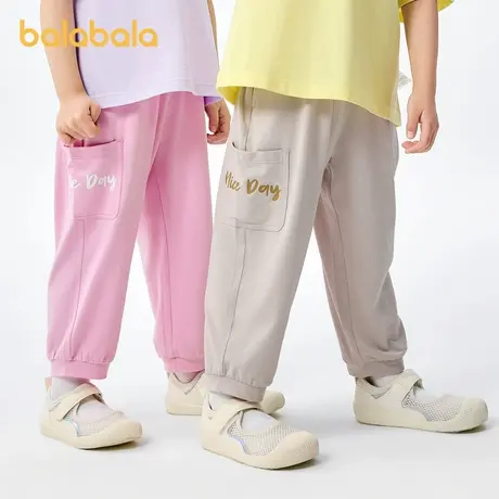 巴拉巴拉童装男童裤子女童防蚊裤儿童长裤2024新款夏装工装休闲裤商品大图