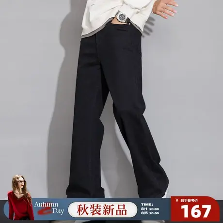 8.1/20点 上新唐狮25春秋季新款男牛仔裤宽松男显瘦黑色潮美式GT图片