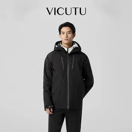 VICUTU威可多男士风衣秋季新款时尚连帽商务通勤休闲百搭外套图片