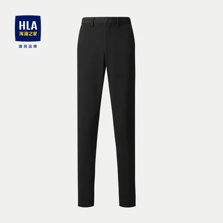 HLA/海澜之家梭织毛呢休闲裤2023秋季新款直筒商务纯色裤子男商品大图