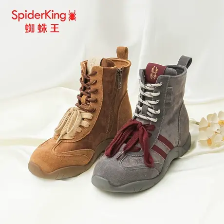 SPIDER KING/蜘蛛王正品女德训鞋2025秋新款休闲短靴高帮鞋双鞋带商品大图