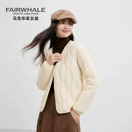马克华菲轻薄羽绒马甲女2025新款时尚V领秋冬季百搭内胆背心马夹商品大图