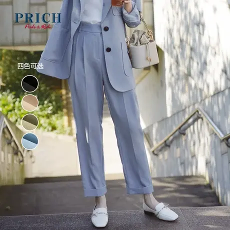 PRICH秋冬新款简约气质高腰显瘦直筒西装裤女PRTCB7710Q商品大图
