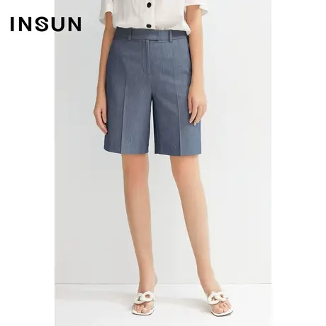 恩裳商场同款夏季女装品质感时尚减龄立体百搭休闲裤短款商品大图