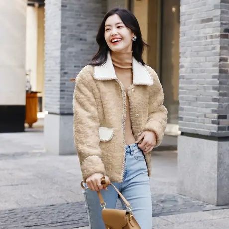 时尚气质皮草上衣外套女2022冬季新款休闲上衣图片