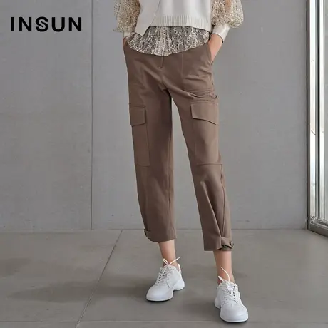 INSUN恩裳春季工装风宽松收脚裤商品大图
