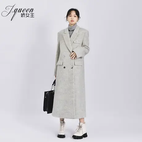 毛呢西装大衣女秋冬季新款气质时尚赫本风高级感宽松长款西服外套商品大图