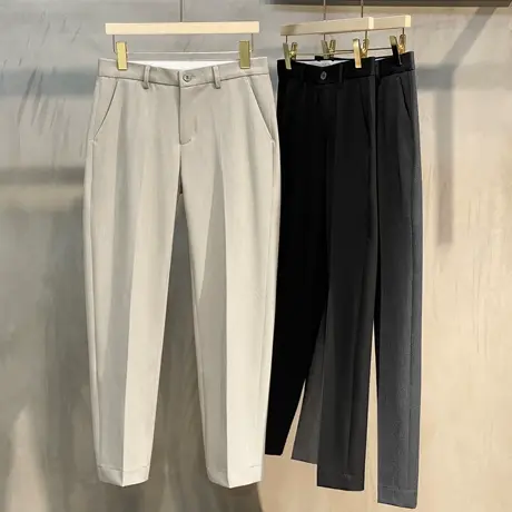 九分西裤男直筒修身垂感商务长裤韩版潮流男士九分休闲裤男春秋款商品大图