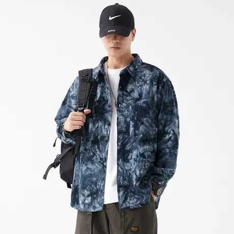 Modi Nick/摩帝尼克复古灯芯绒字母刺绣男士衬衫长袖宽松休闲外套图片