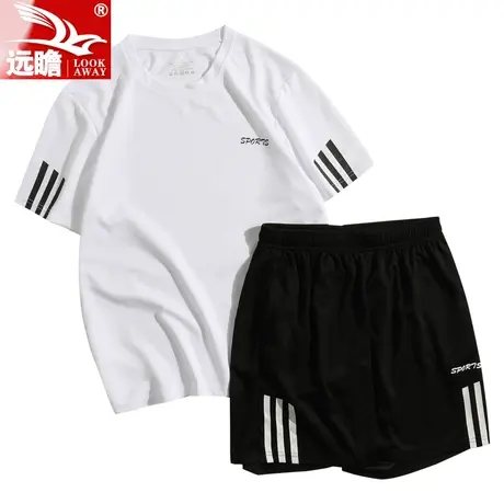 男士运动套装男夏季薄款户外跑步2022新款男装夏天休闲运动服男款商品大图