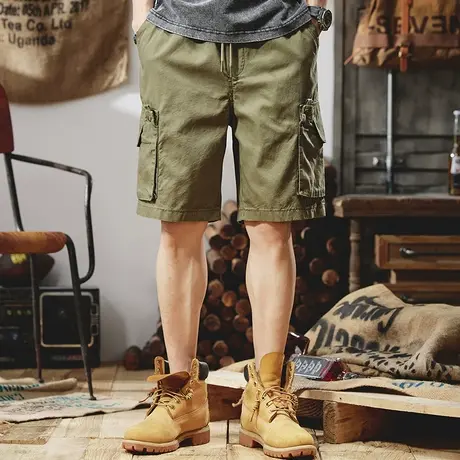 Modi Nick/摩帝尼克男士五分短裤休闲宽松五分裤直筒百搭工装裤商品大图