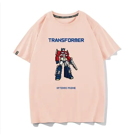 秀洛像素风高达短袖男女打底衫圆领t恤夏季上衣纯棉潮流衣服图片