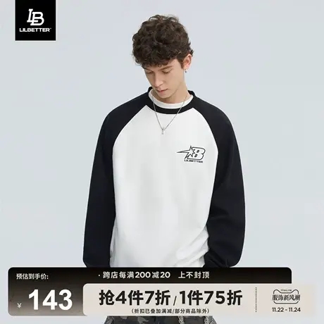Lilbetter卫衣男oversize潮牌男士上衣长袖男冬季外套圆领衣服LB图片