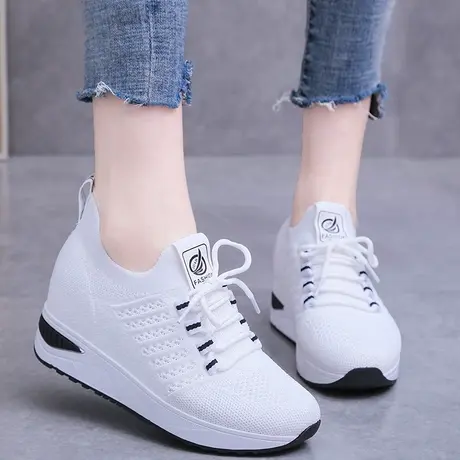 老北京布鞋女白色运动鞋2023新款内增高小白鞋显瘦显脚小的网鞋秋商品大图