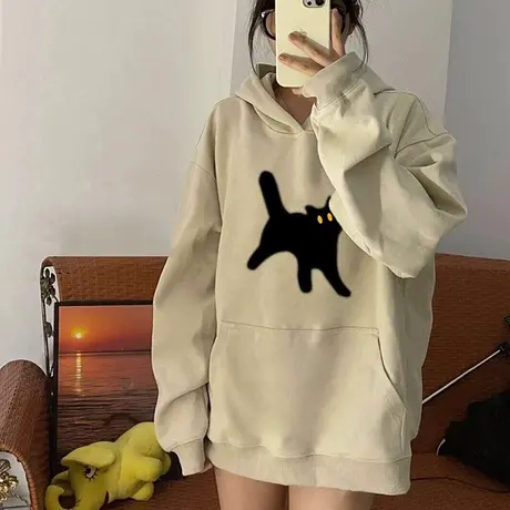 连帽卫衣女春秋冬季2024年新款韩版宽松百搭大码学生长袖上衣外套商品大图