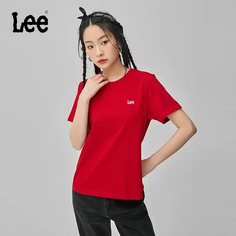 Lee商场同款24春夏新品标准版小Logo女圆领短袖T恤LWT0067073RT图片