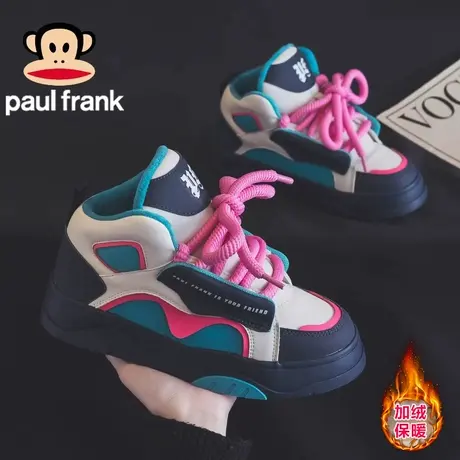 大嘴猴女鞋小白鞋女款2023新款冬季加绒爆款百搭面包鞋厚底板鞋子商品大图