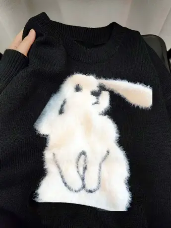 毛衣女2022新款秋冬宽松韩版小个子高级感上衣日系复古慵懒风外套图片