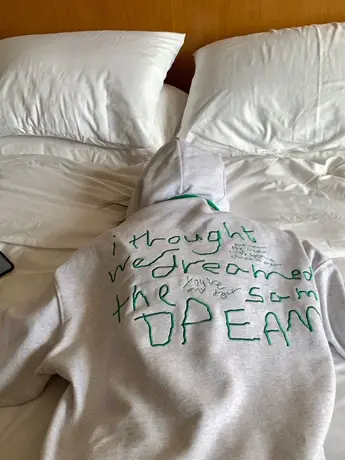 连帽卫衣女小个子落肩薄款春秋刺绣字母高级感好看oversize外套商品大图