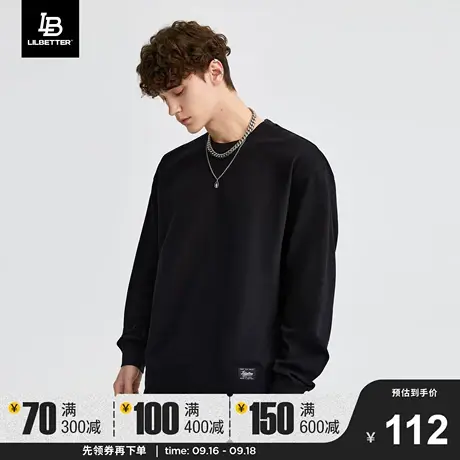 LiLbetter长袖T恤男圆领帅气男装宽松秋季体恤百搭潮流男士上衣LB商品大图