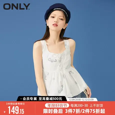 ONLY冬季甜美蓬蓬下摆后背镂空无袖雪纺衫女|12236Y001商品大图