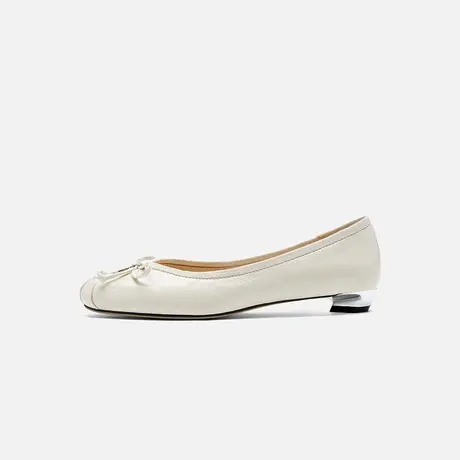 Nine West/玖熙2025夏季新款低跟浅口单鞋蝴蝶结圆头漆皮通勤女鞋图片
