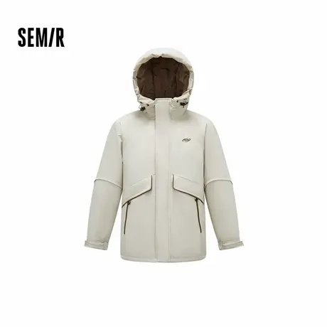 [商场同款]森马羽绒服男2024冬季新款宽松连帽外套户外风上衣刺绣商品大图