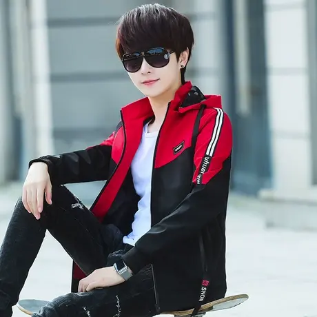 外套男孩韩版潮流帅气14青少年16岁春秋装13夹克15初中学生17衣服商品大图