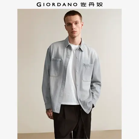 设计师款佐丹奴水洗牛仔夹克男秋冬新款宽松翻领牛仔外套18075806商品大图