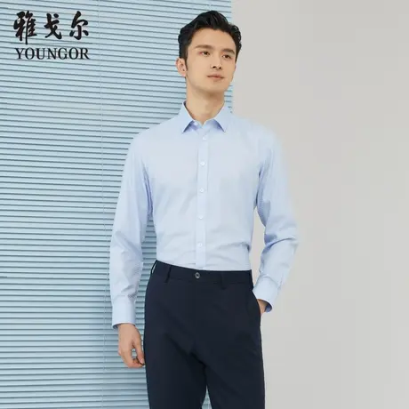 雅戈尔奥莱 商场同款男士长袖衬衫秋季官方免烫长袖衬衫男商品大图