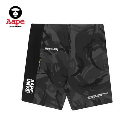 Aape男装春夏字母印花猿颜徽章迷彩拼接休闲短裤6739XXG商品大图