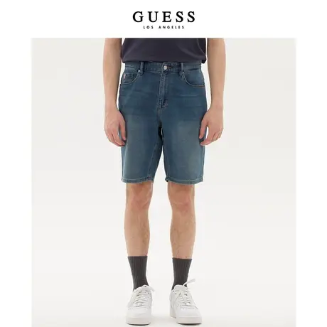 GUESS男士中腰仿针织薄款百搭牛仔短裤五分裤-X3PD20D51V0商品大图