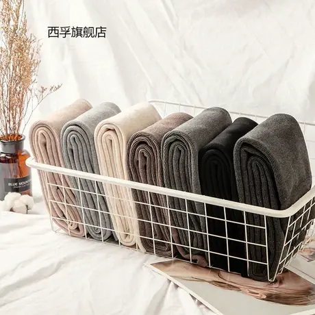 400g加绒加厚棉竖条纹高腰收腹提臀抗起球一体裤加绒打底裤女外穿商品大图