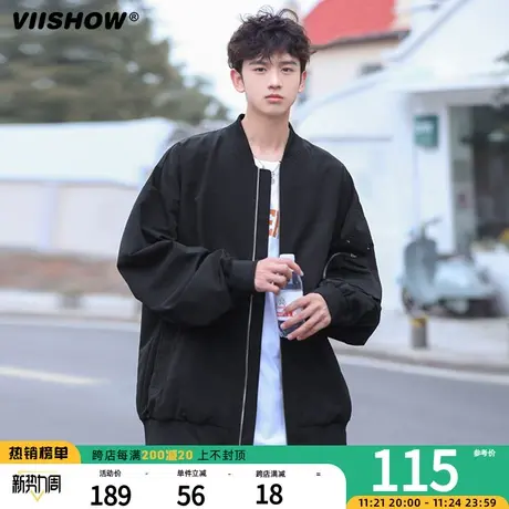 VIISHOW棒球服男牌飞行员夹克潮流复古宽松休闲春秋工装外套男士图片