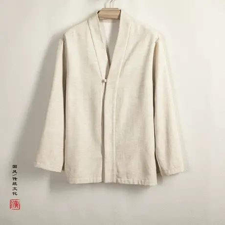 冬季加绒长袖衬衫男中国风复古宽松盘扣上衣服保暖民族风格衬衣潮图片