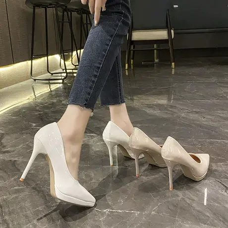 法式高跟鞋女2023年新款秋季气质名媛尖头单鞋女士小个子礼服鞋子图片