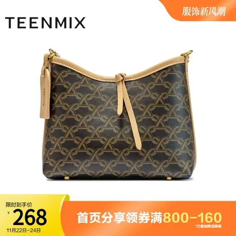 天美意都市时尚单肩斜挎包女印花水桶包大容量新X2712CX3奥莱商品大图