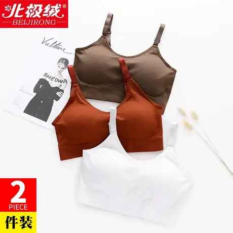 螺纹内衣女无钢圈运动聚拢小背心式抹胸裹胸美背学生文胸少女吊带商品大图