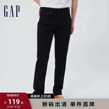 【断码优惠】Gap男装秋季水洗黑色修身中腰基本款牛仔裤283704图片