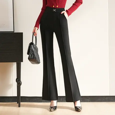 时尚微喇裤百搭显瘦休闲裤韩版高腰垂感长裤秋季2023新款气质裤子商品大图