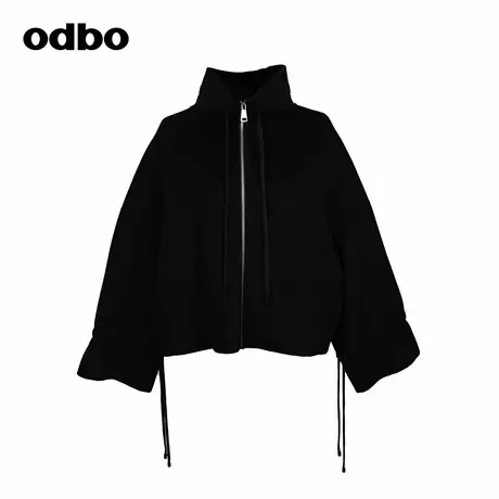 odbo/欧迪比欧精品毛呢外套秋冬新款女士冬装保暖大衣拉链立领图片