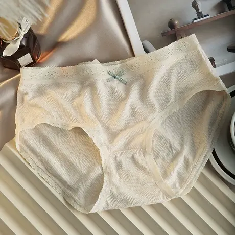 少女内裤甜美蕾丝舒适柔软透气低腰包臀棉质裆部单条装女士三角裤商品大图