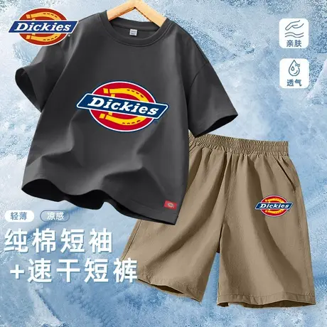 Dickies童装男童夏装套装儿童2025新款纯棉t恤男孩夏季速干短裤A图片